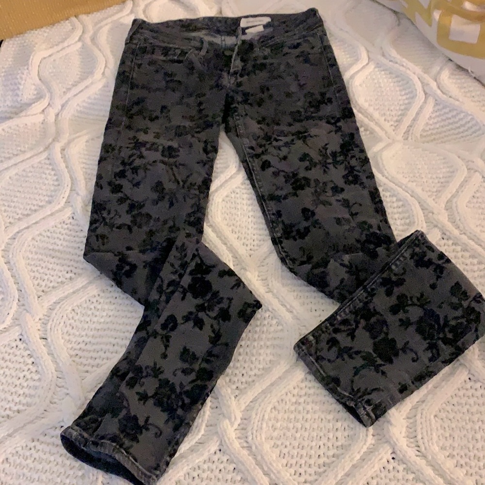 Festive velvet derailed jeans